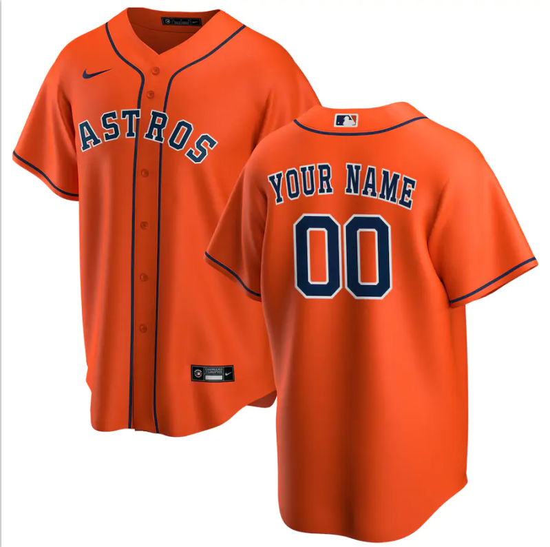 Men's Houston Astros Active Player Custom Orange Base Stitched Jersey